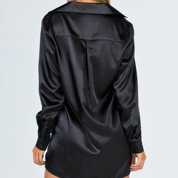 Princess Polly - 90210 Satin Shirt Mini Dress - Picture 2 of 4
